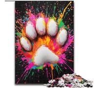 1000 Piece Jigsaw Puzzles for Adults & Teens Colorful Dog Paw Prints Relax Games Educational Game for Birthday, Chrismas for And Age 14 Years Up (size 26x38cm)