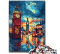 1000 Piece Jigsaw Puzzles for Adults & Teens Colorful London Big Ben for Ages 14 And over Fun Games Fun Activities at Home, Birthday Gifts, Travel Gifts 50x75cm