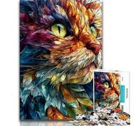 1000 Piece Jigsaw Puzzles for Adults & Teens Coloring Cat Puzzles,is Ideal As Gifts for The Whole Family Suitable for And 14 75x50cm