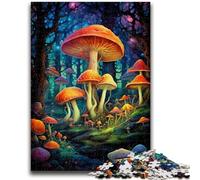 1000 Piece Jigsaw Puzzles for Adults & Teens Colourful Mushroom Art Stress Reliever Difficult Challenge Every Piece Is Unique - Challenging Family Fun Game 38x26cm