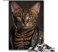 1000 Piece Jigsaw Puzzles for Adults & Teens Cool Cat, Toys Educational Games Stress Relieving Parent-child Interaction (Size 26x38cm)