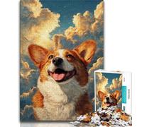 1000 Piece Jigsaw Puzzles for Adults & Teens Corgi in The Cloud,Challenging Game Toys for Is Ideal As A Gift for The Whole Family 38x26cm