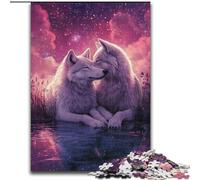 1000 Piece Jigsaw Puzzles for Adults & Teens Cosmic White Wolf, for Age 14+ Suitable for Couples Fun at Home Activities, Birthday Present,Travel Gifts (Size 26x38cm)