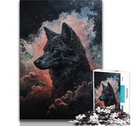1000 Piece Jigsaw Puzzles for Adults & Teens Cosmic Wolf,Challenging Game And Family Play with Fully Interlocking Randomly Shaped Pieces 38x26cm