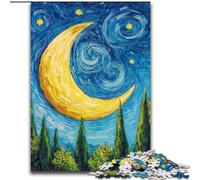 1000 Piece Jigsaw Puzzles for Adults & Teens Crescent Moon in The Night Sky for And from 14 Years And over Hands-on Game Christmas Game Gifts (size 26x38cm)