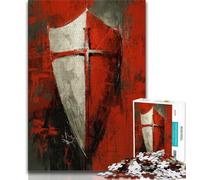 1000 Piece Jigsaw Puzzles for Adults & Teens Crusader Shield Arts,Challenging Game for Is Ideal As A Gift for The Whole Family (75x50cm)
