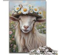 1000 Piece Jigsaw Puzzles for Adults & Teens Daisy And Goat, Toys Educational Games Stress Relieving Great Gifts And Toys (Size 50x75cm)