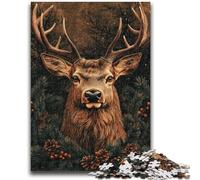 1000 Piece Jigsaw Puzzles for Adults & Teens Deer in The Jungle 1000 Pieces for Adults,Fun Present & Activity for Home,Toy for Rainy Days (75x50cm)