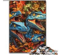 1000 Piece Jigsaw Puzzles for Adults & Teens Dinosaurs in The Fallen Leaves, Educational Games Home Decoration Suitable for Desktop Decoration (Size 26x38cm)