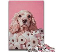 1000 Piece Jigsaw Puzzles for Adults & Teens Dogs And Toilet Paper Stress Reliever Difficult Challenge Every Piece Is Unique - Challenging Family Fun Game 38x26cm