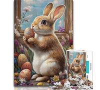 1000 Piece Jigsaw Puzzles for Adults & Teens Easter Bunny Rabbit,Challenging Game for Is Ideal As A Gift for The Whole Family 38x26cm