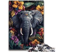 1000 Piece Jigsaw Puzzles for Adults & Teens Elephant Flowers Suitable for Ages 14 And Up Family Games Deal As Gifts for The Whole Family 50x75cm