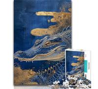 1000 Piece Jigsaw Puzzles for Adults & Teens Fantasy Crocodile,Stress Reliever Staycation Kill Time Enhance Love between Couples (38x26cm)