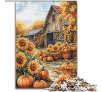 1000 Piece Jigsaw Puzzles for Adults & Teens Farm Pumpkin Sunflower for And from 14 Years And over Hands-on Game Christmas Game Gifts (size 26x38cm)