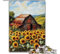 1000 Piece Jigsaw Puzzles for Adults & Teens Farm Sunflowers for And from 14 Years And over Hands-on Game Christmas Game Gifts (size 26x38cm)