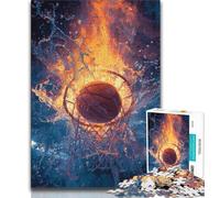 1000 Piece Jigsaw Puzzles for Adults & Teens Flame Basketball Puzzles for Teenagers,Perfect for Game Nights, Colorful Toy for Home Gift 26x38cm