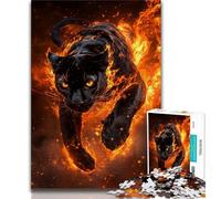 1000 Piece Jigsaw Puzzles for Adults & Teens Flame Black Panther Teenager Jigsaw,Stress Reliever Staycation Kill Time Home Decoration Toys (size 75x50cm)
