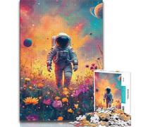 1000 Piece Jigsaw Puzzles for Adults & Teens Flower Astronaut,Challenging Game for Is Ideal As A Gift for The Whole Family (75x50cm)