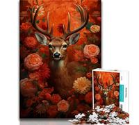 1000 Piece Jigsaw Puzzles for Adults & Teens Flower Painting with Deer 1000 Piece Jigsaw,Educational Stress Relief Toy Great Gifts And Toys (size 75x50cm)