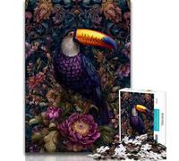 1000 Piece Jigsaw Puzzles for Adults & Teens Flower Toucan,Challenging Game Toys for Is Ideal As A Gift for The Whole Family 38x26cm