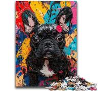 1000 Piece Jigsaw Puzzles for Adults & Teens French Bulldog Oil Painting Teenager Puzzles,Challenging Game for Is Ideal As A Gift for The Whole Family (75x50cm)