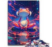 1000 Piece Jigsaw Puzzles for Adults & Teens Frog Listening to Music for And 14 Years And over Impossible Game Christmas Birthday Gift 26x38cm
