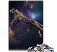 1000 Piece Jigsaw Puzzles for Adults & Teens Galaxy Cheetah Adult Jigsaw,Family Educational Games Home Decoration Gift (38x26cm)
