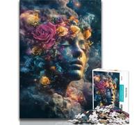 1000 Piece Jigsaw Puzzles for Adults & Teens Galaxy Flower Girl Puzzles,is Ideal As Gifts for The Whole Family Suitable for And 14 38x26cm