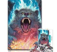 1000 Piece Jigsaw Puzzles for Adults & Teens Giant Bear Attack Teenager Jigsaw,Stress Reliever Staycation Kill Time Home Decoration Toys (size 38x26cm)