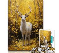 1000 Piece Jigsaw Puzzles for Adults & Teens Golden Deer 1000 Pieces for Adults,Decompressing Intellectual Educational Toy Perfect Decoration 38x26cm