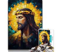 1000 Piece Jigsaw Puzzles for Adults & Teens Golden Jesus Puzzles,is Ideal As Gifts for The Whole Family Suitable for And 14 38x26cm