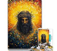 1000 Piece Jigsaw Puzzles for Adults & Teens Golden Jesus,Stress Reliever Staycation Kill Time Enhance Love between Couples (75x50cm)