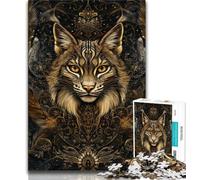 1000 Piece Jigsaw Puzzles for Adults & Teens Golden Lynx,Challenging Game Toys Wall Decoration Unique Birthday And Xmas Gifts (75x50cm)