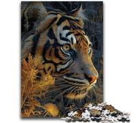 1000 Piece Jigsaw Puzzles for Adults & Teens Golden Tiger Puzzles for Adults,Learning Educational Toys Family Games Unique Birthday And Gifts (38x26cm)