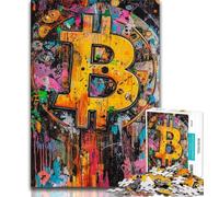1000 Piece Jigsaw Puzzles for Adults & Teens Graffiti Bitcoin Teenager Puzzles,Learning Educational Toys Family Games Unique Birthday And Gifts (size 75x50cm)