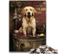 1000 Piece Jigsaw Puzzles for Adults & Teens Happy Golden Retriever for Ages 14 And over Fun Games Fun Activities at Home, Birthday Gifts, Travel Gifts 50x75cm