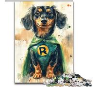 1000 Piece Jigsaw Puzzles for Adults & Teens Hero Dachshund, Quiz Game Enhance Love between Couples for And Age 14 (Size 50x75cm)