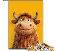 1000 Piece Jigsaw Puzzles for Adults & Teens Highland Cow, Stress Reliever Difficult Challenge Secret Santa Gifts for Age 14 Years Up (Size 26x38cm)