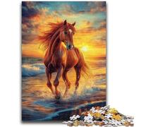 1000 Piece Jigsaw Puzzles for Adults & Teens Horse in The Sunset for Ages 14 And over Fun Games Fun Activities at Home, Birthday Gifts, Travel Gifts 38x26cm
