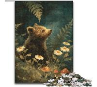 1000 Piece Jigsaw Puzzles for Adults & Teens Jungle Brown Bear Baby,Toys Educational Games Stress Relieving Parent-child Interaction 50x75cm