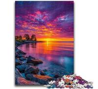 1000 Piece Jigsaw Puzzles for Adults & Teens Lake at Sunset Puzzles,is Ideal As Gifts for The Whole Family Suitable for And 14 (38x26cm)