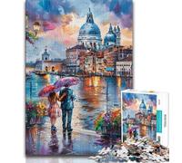 1000 Piece Jigsaw Puzzles for Adults & Teens Lovely City Landscape in Watercolour 1000 Pieces for Adults,Secret Santa Gifts for Age 14 Years Up (size 75x50cm)
