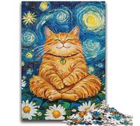 1000 Piece Jigsaw Puzzles for Adults & Teens Meditating Cat for And 14 Years And over Interesting Stress Reduction Gifts for Friends And Family 26x38cm