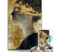 1000 Piece Jigsaw Puzzles for Adults & Teens Mexican Style Golden Skull,Challenging Game for Is Ideal As A Gift for The Whole Family 38x26cm