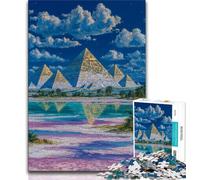 1000 Piece Jigsaw Puzzles for Adults & Teens Mysterious Egyptian Pyramids,Challenging Game And Family Play with Fully Interlocking Randomly Shaped Pieces 75x50cm