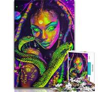 1000 Piece Jigsaw Puzzles for Adults & Teens Neon Anime Snake Girl Puzzles,is Ideal As Gifts for The Whole Family Suitable for And 14 75x50cm