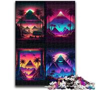 1000 Piece Jigsaw Puzzles for Adults & Teens Neon Pyramid Educational Stress Relief Toy Secret Santa Gifts for Age 14 50x75cm