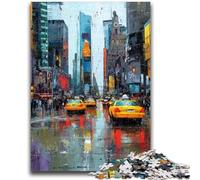 1000 Piece Jigsaw Puzzles for Adults & Teens New York Street Scene Stress Reliever Difficult Challenge Every Piece Is Unique - Challenging Family Fun Game 50x75cm