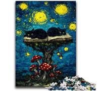 1000 Piece Jigsaw Puzzles for Adults & Teens Night Sky Van Gogh's Cat Educational Games DIY Toys for Is Ideal As A Gift for The Whole Family 26x38cm
