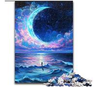 1000 Piece Jigsaw Puzzles for Adults & Teens Nighttime Scene, Quiz Game Enhance Love between Couples for And Age 14 (Size 50x75cm)
